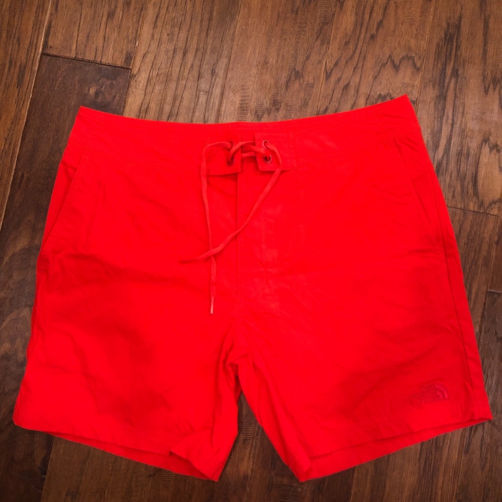 Never Worn!! The North Face, men’s red boardshorts